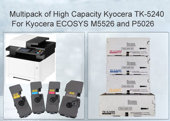 Συμβατό Σετ 4 Τεμαχίων Τόνερ Kyocera ECOSYS P5026cdn TK-5240 Μαύρο και Έγχρωμο