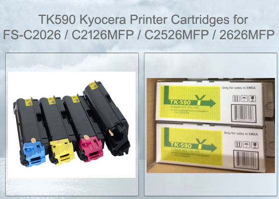Kyocera TK-590 Ecosys FS-C2126MFP Συμβατό Πακέτο Rainbow Περιέχει 4 Τόνερ Χρωμάτων